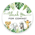 InvitationHouse 2" Round Wild Safari Favor Stickers – Palm Leaves – Set of 40