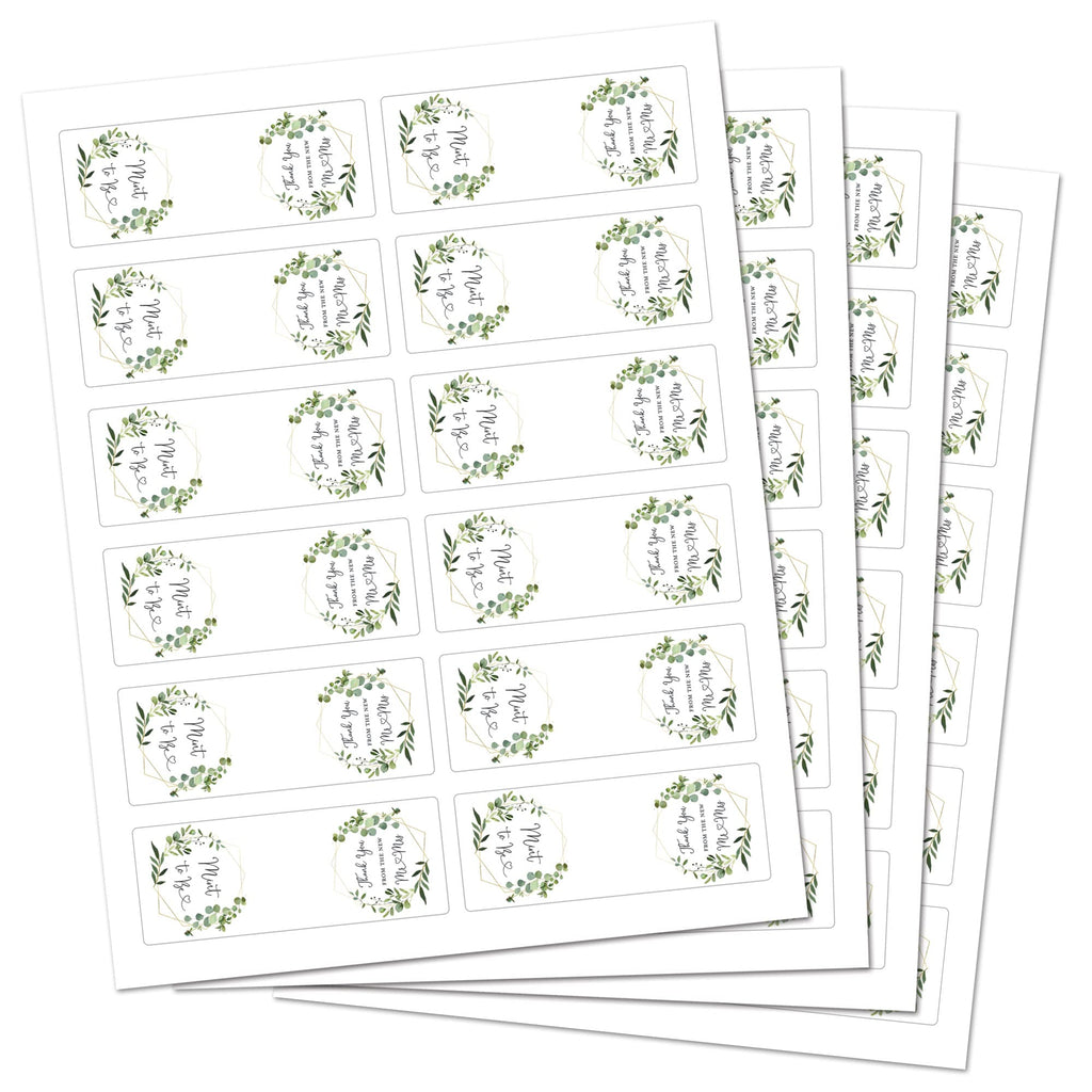 InvitationHouse 48 Greenery Mint to Be Wedding Favor Stickers for Tic Tac Containers