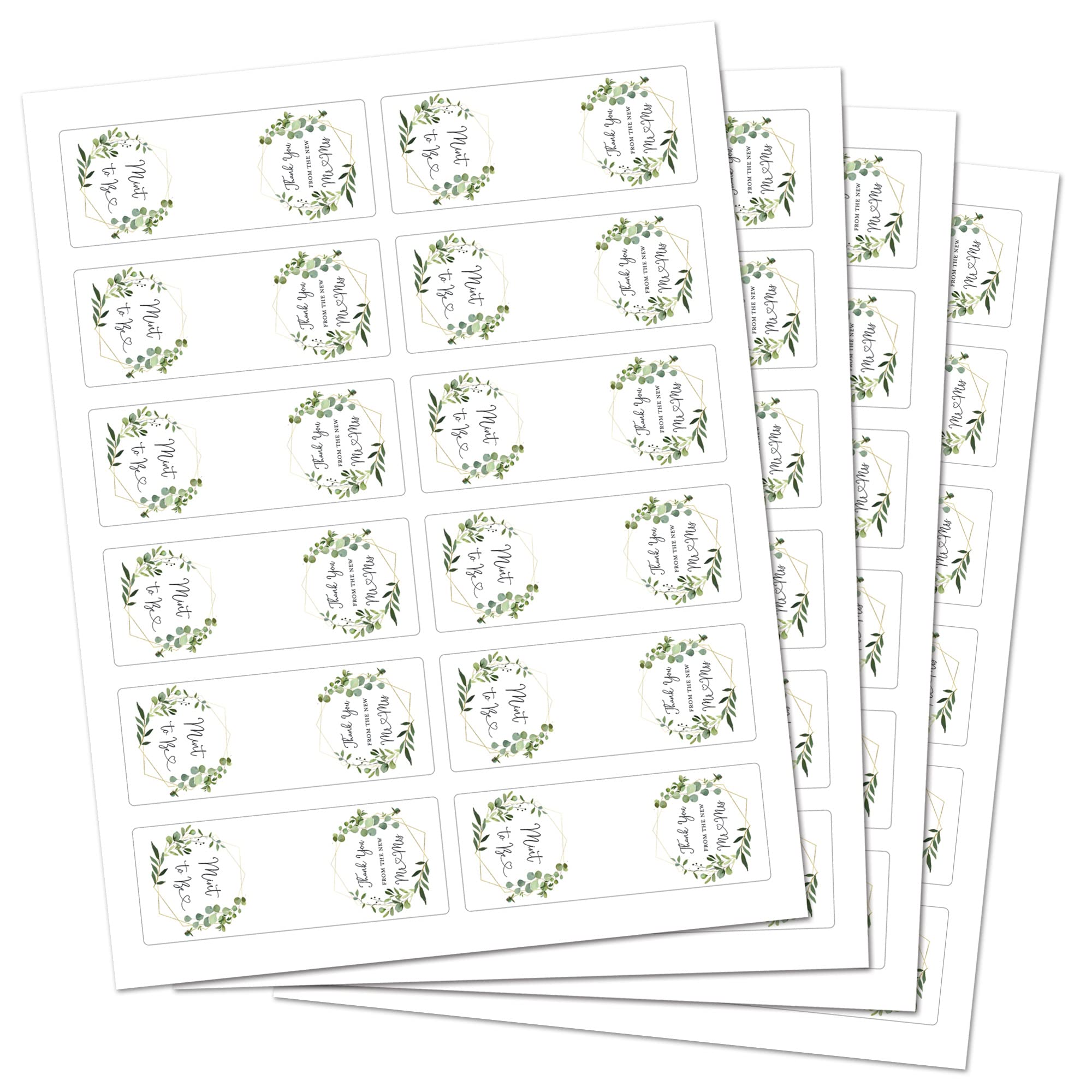 InvitationHouse 48 Greenery Mint to Be Wedding Favor Stickers for Tic Tac Containers