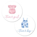 InvitationHouse Gender Reveal Stickers - 40 Boho Labels (20 Boy + 20 Girl) 2 Inch Round