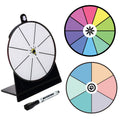 iobiotio 6 Inch Spinning Prize Wheel - Colorful Acrylic Tabletop Spinner with Stand, Erasable Surface for 6/8/10 Slots, Portable