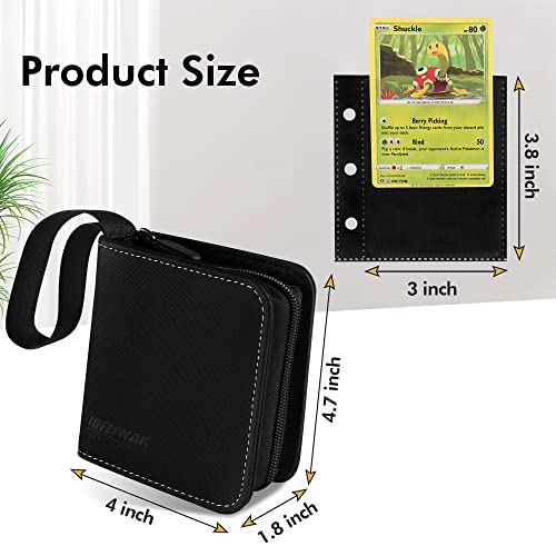 iofeiwak Mini Pokemon Card Binder - 2x2 Pockets, Holds 80 Cards, Lightweight with Removable Sleeves