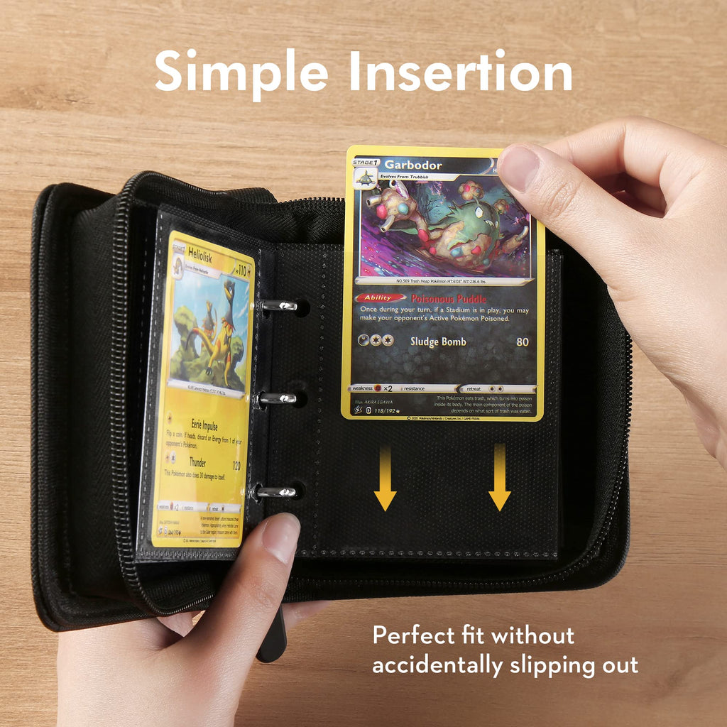 iofeiwak Mini Pokemon Card Binder - 2x2 Pockets, Holds 80 Cards, Lightweight with Removable Sleeves