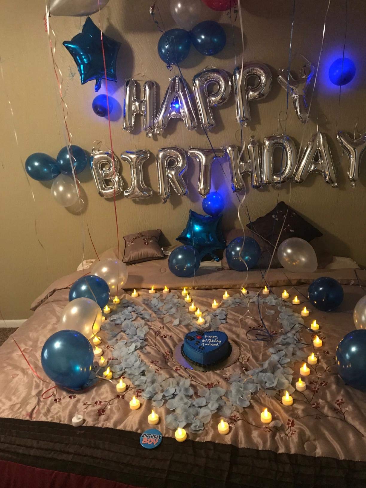 iPartycool 50-Piece Happy Birthday Balloon Set with Silver Letters and Star Balloons