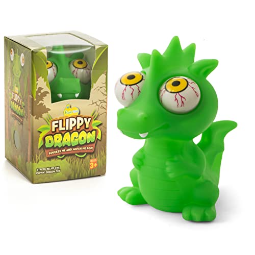 IPIDIPI TOYS Flippy Dragon Squishy Toy – Eye Popping Stress Relief Fidget for Kids & Adults