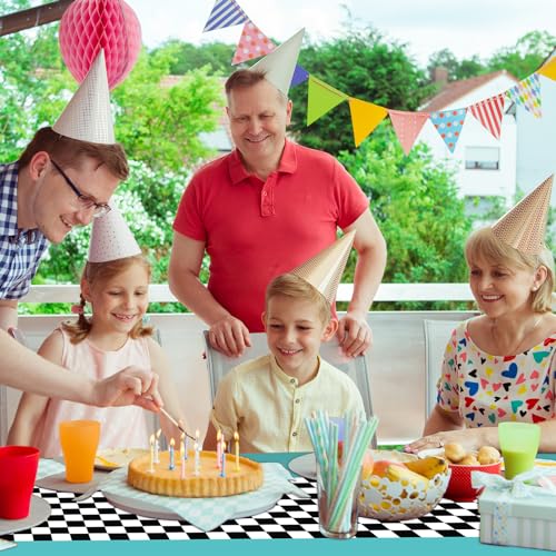 Irenare Car Birthday Party Supplies: 3 Cyan Racetrack Tablecloths 54x108 Inches