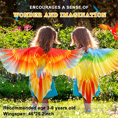 IROLEHOME Bird Costume Set for Kids – Eagle Wings with Headband, Lightweight Chiffon Dress-Up Cape for Ages 3-10