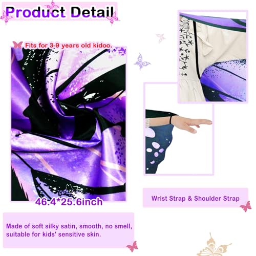 IROLEHOME Butterfly Wings Costume for Girls – Fairy Dress-Up Set with Mask & Headband (Ages 3-8)