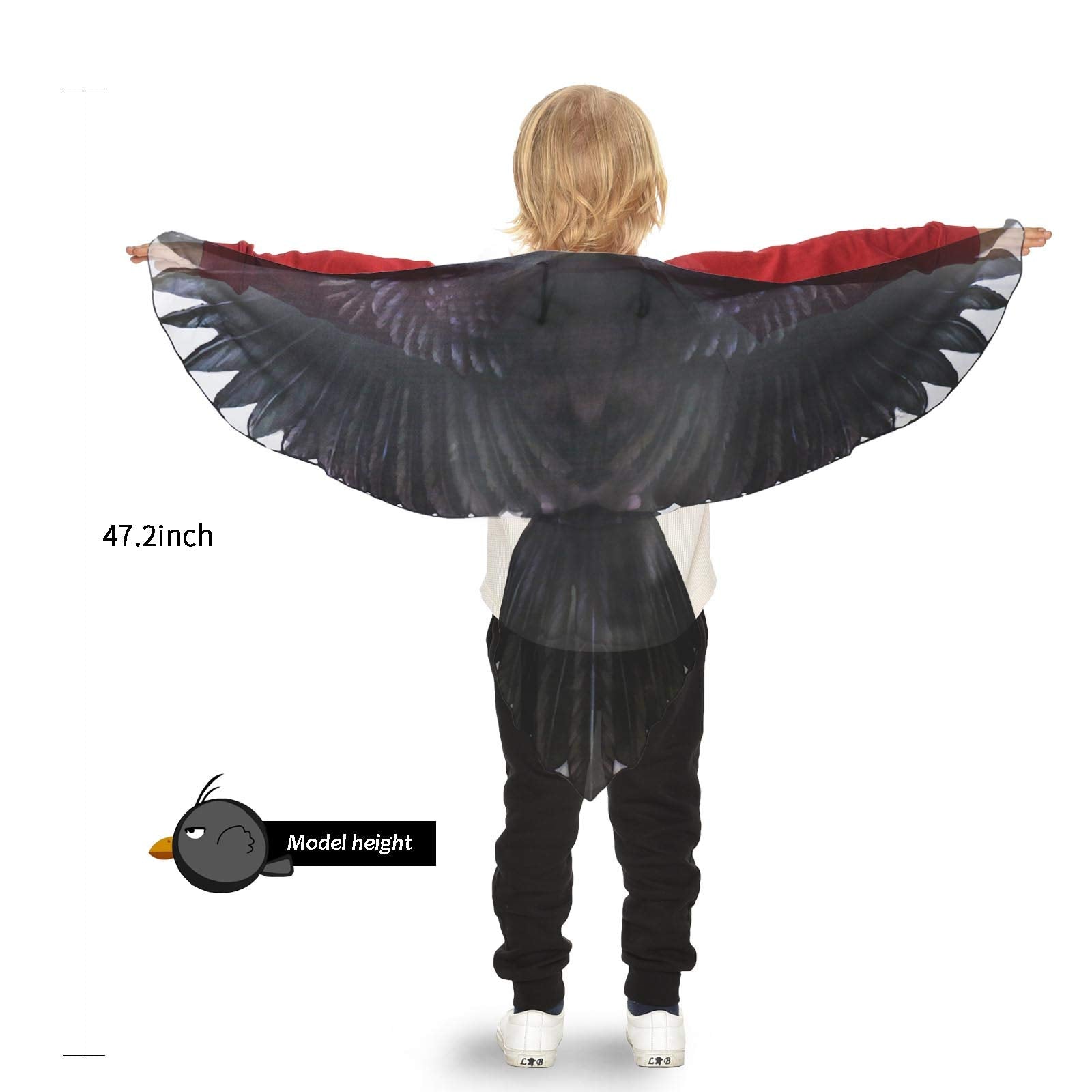 IROLEHOME Kids Bird Costume Wings and Headband Set - Eagle Dress-Up Cape for Boys Girls Ages 3-12, Lightweight Chiffon Party Favor