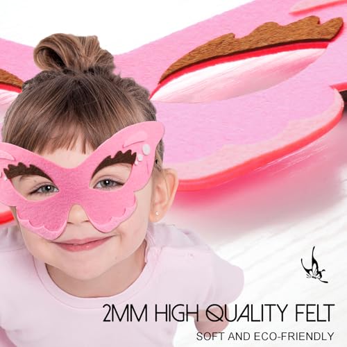 iROLEWIN Butterfly Wings Costume Set for Toddler Girls – Mask, Headband, 46.4" Cape