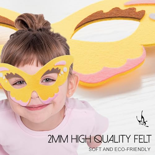 iROLEWIN Rainbow Fairy Butterfly Wings Costume Set for Toddler Kids – Includes Mask and Headband, 46.4-Inch Wingspan