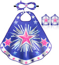 iROLEWIN Star Superhero Cape and Mask Set for Kids – 4-Piece Dress-Up Costume with Gauntlets