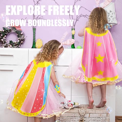 iROLEWIN Superhero Cape Set for Kids - Costume with Mask and Bracelet, Ages 3-9