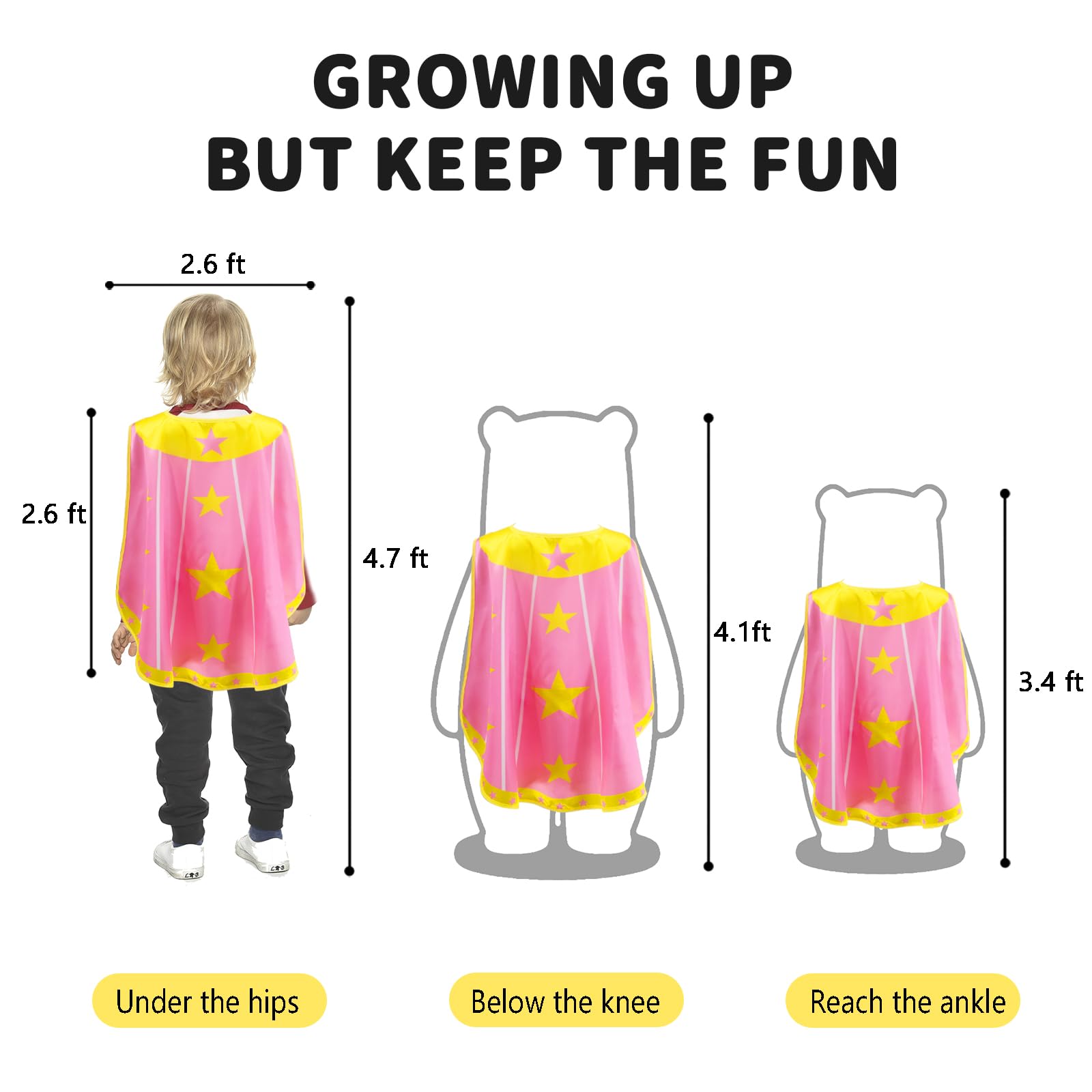 iROLEWIN Superhero Cape Set for Kids - Costume with Mask and Bracelet, Ages 3-9