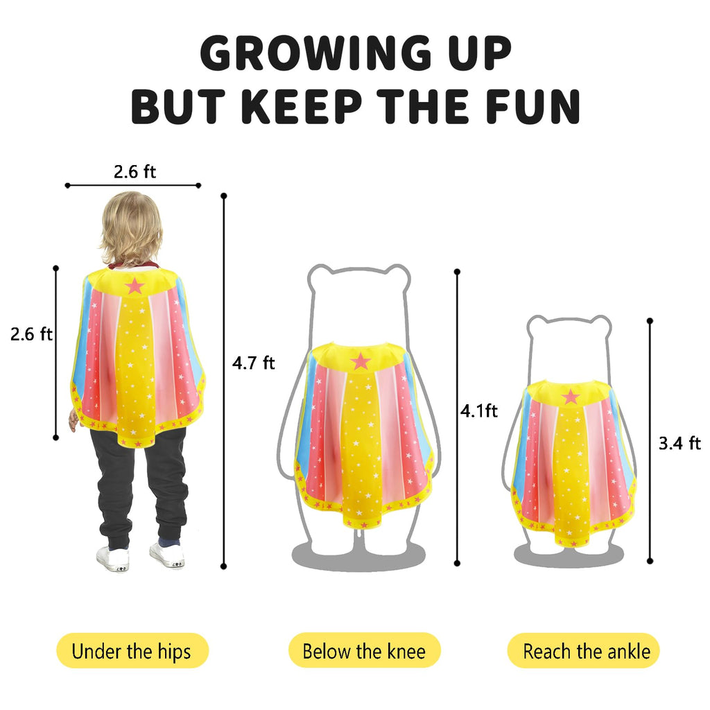 iROLEWIN Superhero Cape Set for Kids – Cape, Mask & Bracelet for Boys and Girls Ages 3-9