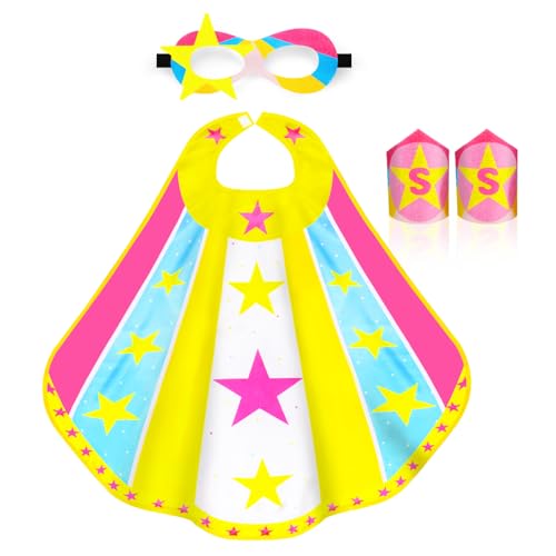 iROLEWIN Superhero Cape Set for Kids – Includes Mask and Bracelet, Ages 3-9