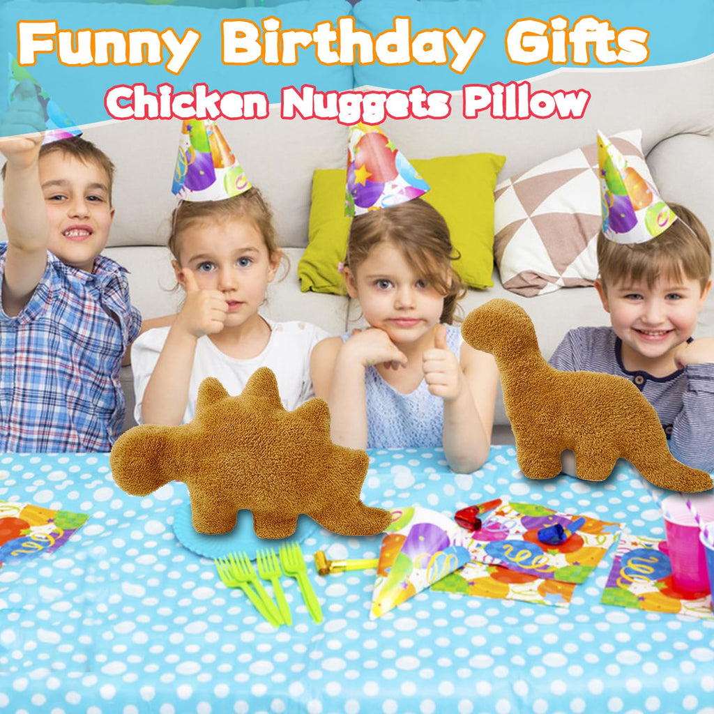 Isaacalyx 18-Inch Dino Nugget Pillow – Soft Dinosaur Plush Toy for Kids, Birthday Gifts & Party Decor