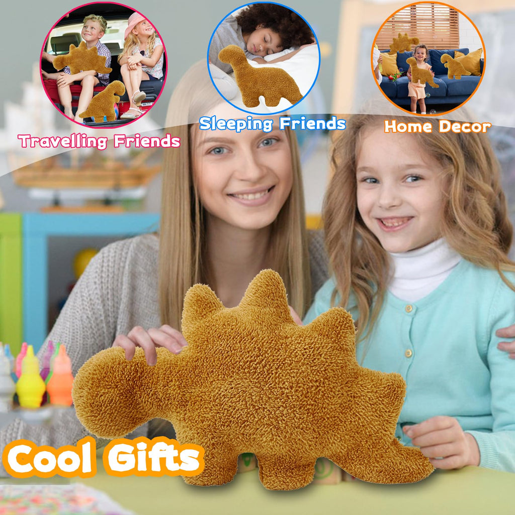 Isaacalyx 18-Inch Dino Nugget Pillow – Soft Dinosaur Plush Toy for Kids, Birthday Gifts & Party Decor
