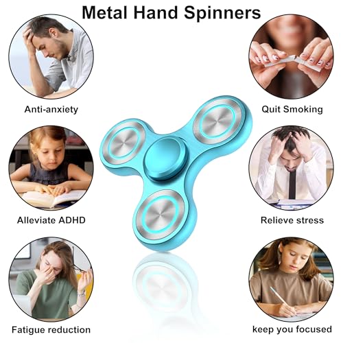 Isapral Metal Fidget Spinner – Glow in the Dark, 4-8 Min Spin, Stainless Steel Bearing, for Adults and Kids