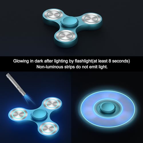Isapral Metal Fidget Spinner – Glow in the Dark, 4-8 Min Spin, Stainless Steel Bearing, for Adults and Kids