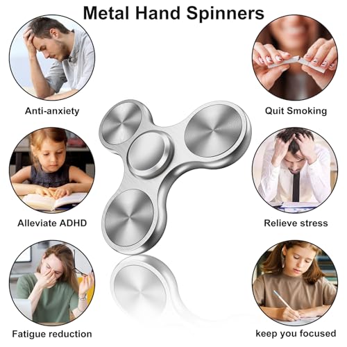 Isapral Metal Fidget Spinner – Stainless Steel Bearing, 4-8 Min Spins, Stress & Anxiety Relief for Kids and Adults