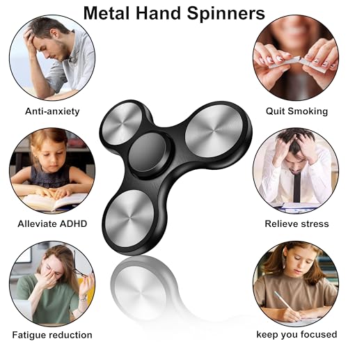 Isapral Metal Fidget Spinner – Stainless Steel Bearing, 4-8 Min Spins, Stress & Anxiety Relief for Kids and Adults