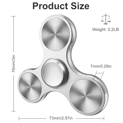 Isapral Metal Fidget Spinner – Stainless Steel Bearing, 4-8 Min Spins, Stress & Anxiety Relief for Kids and Adults