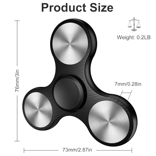 Isapral Metal Fidget Spinner – Stainless Steel Bearing, 4-8 Min Spins, Stress & Anxiety Relief for Kids and Adults
