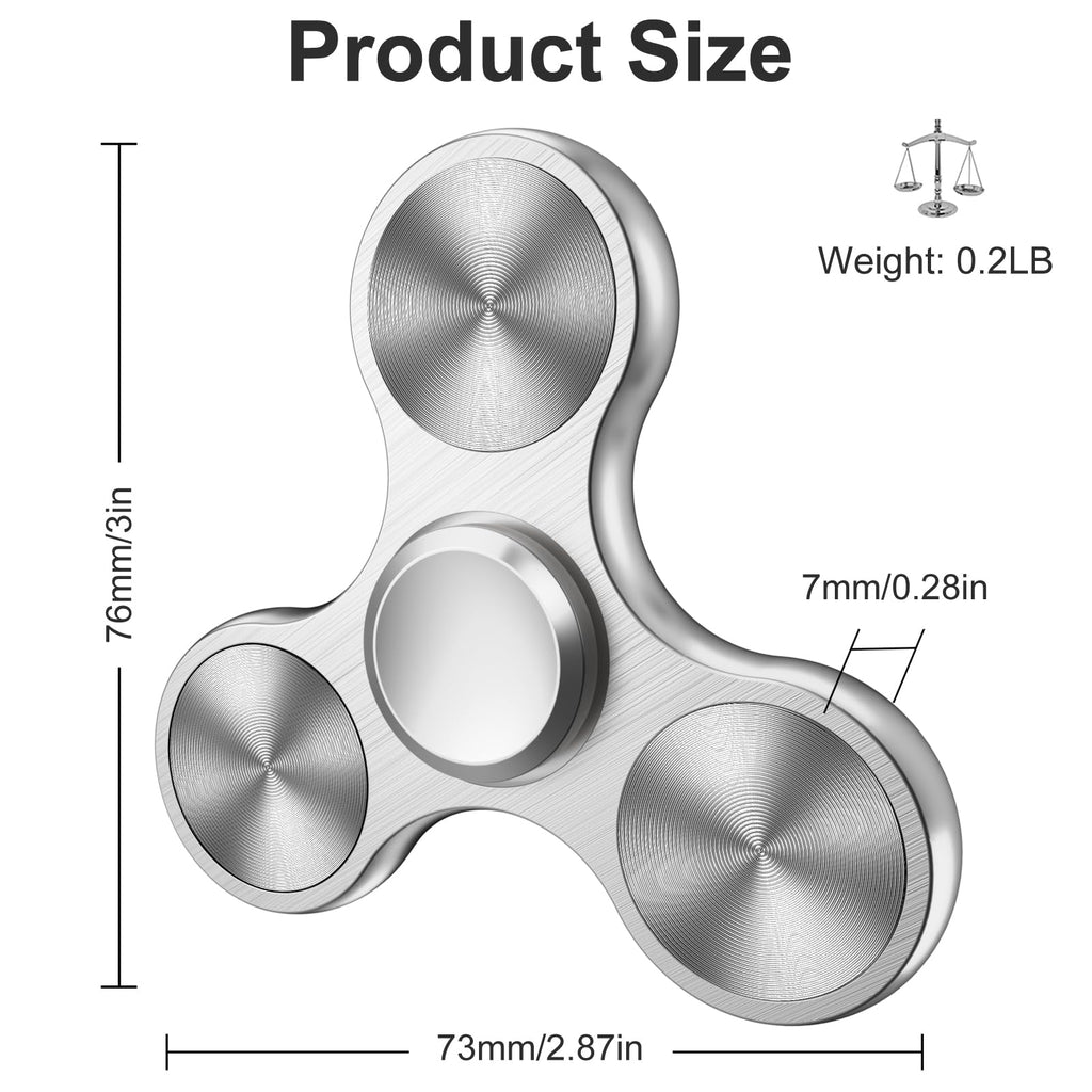 Isapral Metal Fidget Spinner – Stainless Steel Bearing, 4-8 Min Spins, Stress & Anxiety Relief for Kids and Adults