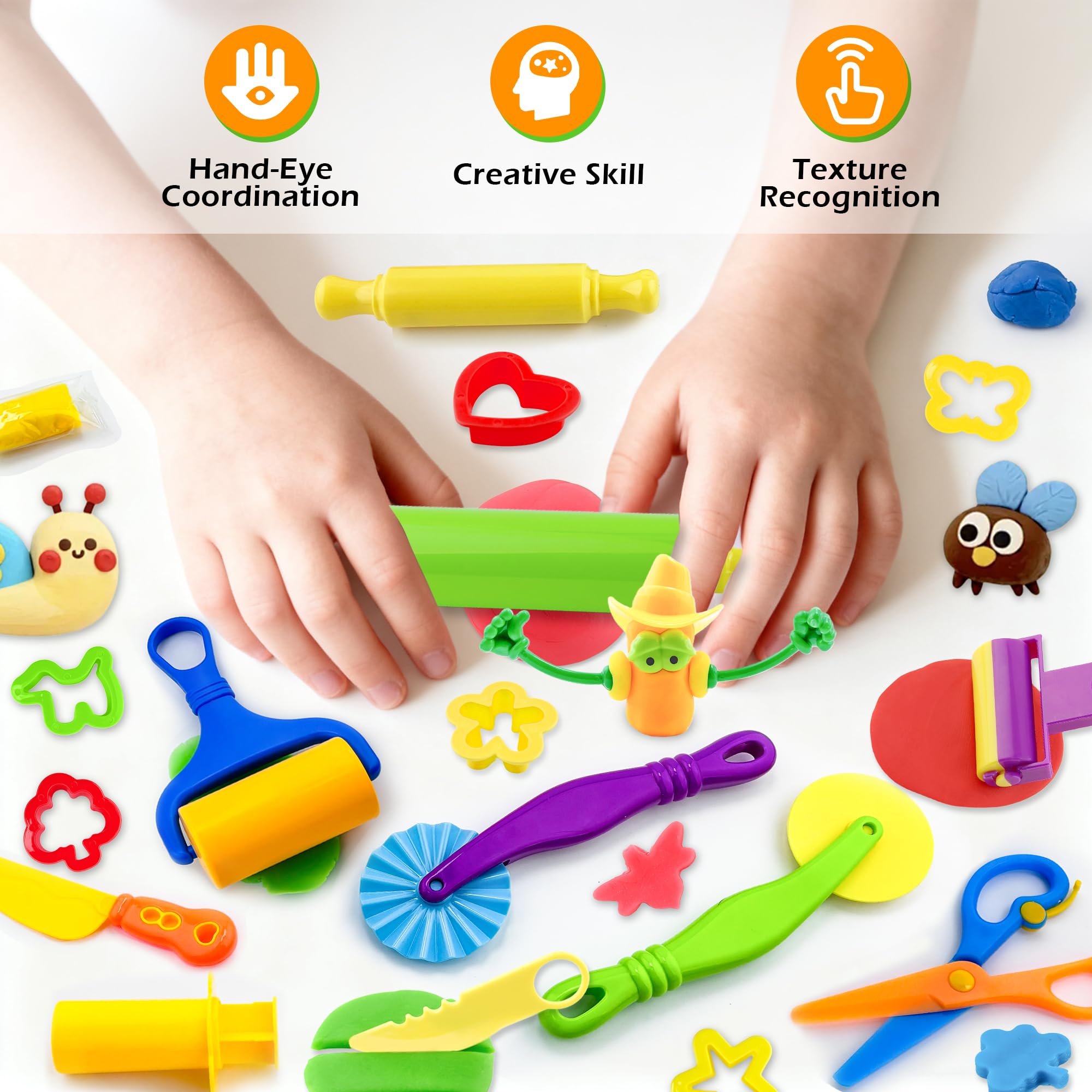 iShyan 30-Piece Kids Dough Play Set - Animal Cutters, Rolling Pins, Safety Scissors & Accessories