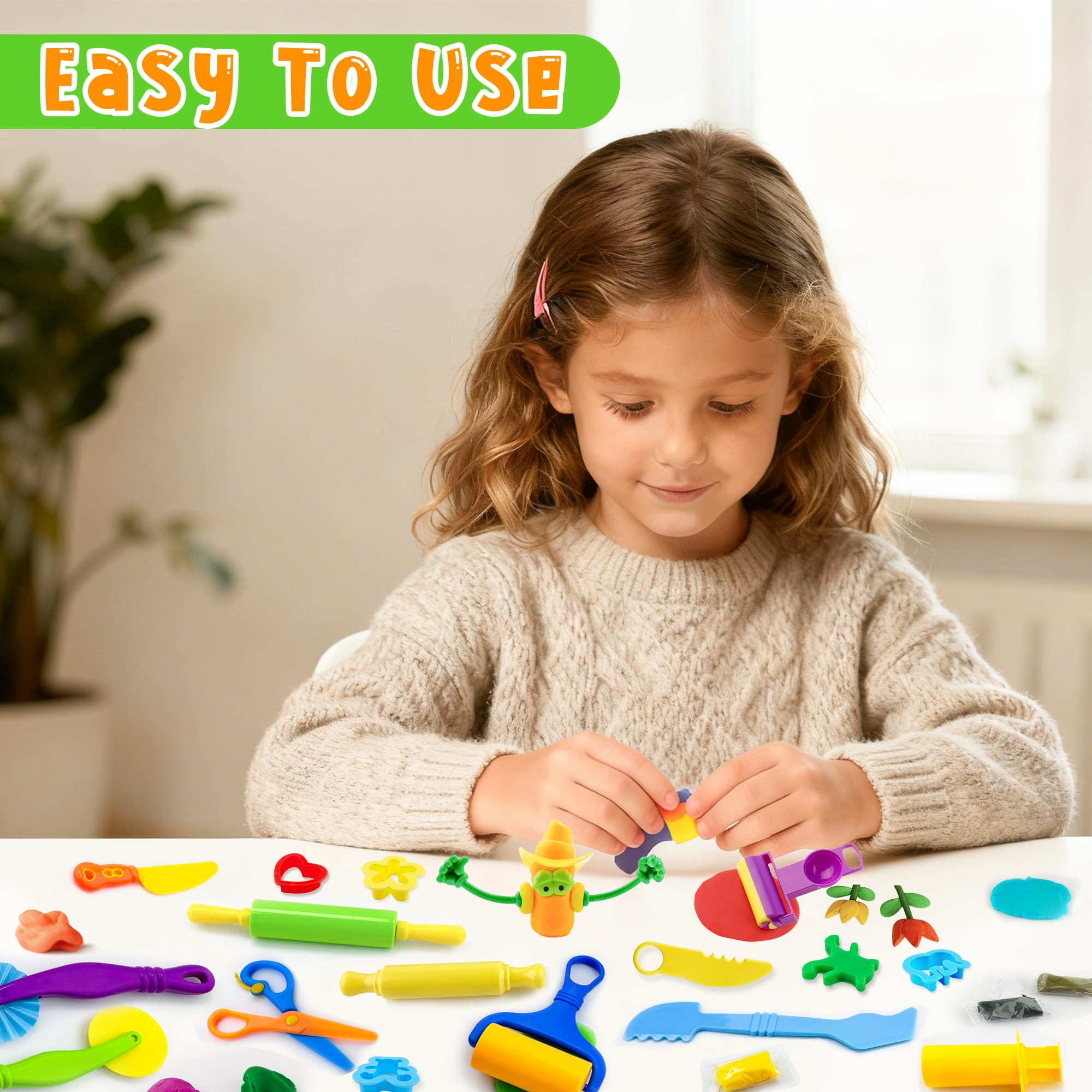 iShyan 30-Piece Kids Dough Play Set - Animal Cutters, Rolling Pins, Safety Scissors & Accessories