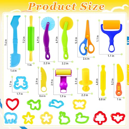 iShyan 30-Piece Kids Dough Play Set - Animal Cutters, Rolling Pins, Safety Scissors & Accessories