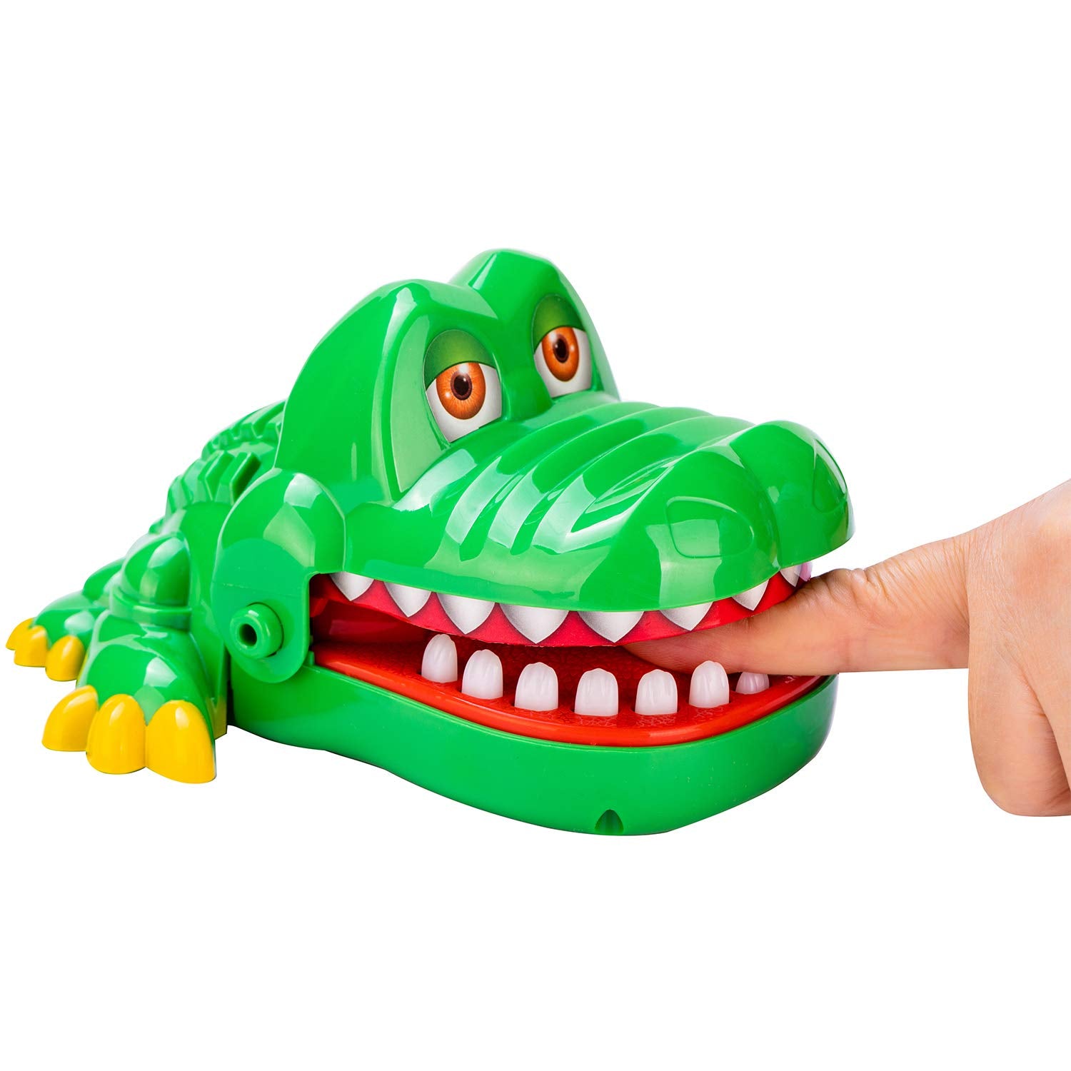 iShyan Crocodile Teeth Game with Sounds - Funny Alligator Biting Finger Game for 1-4 Players, Portable Travel Toy