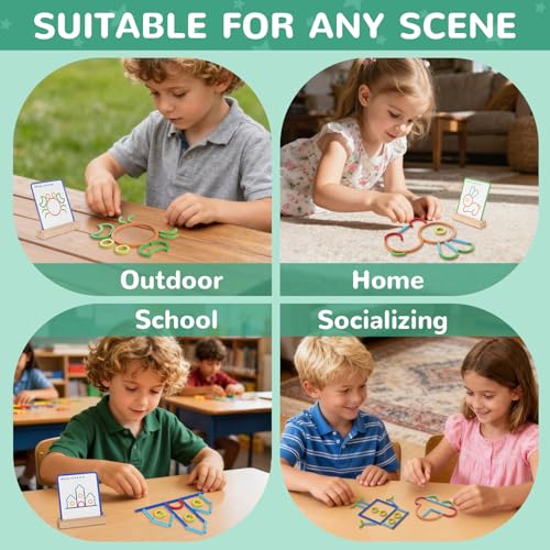 ISMETACU Montessori Wooden STEM Puzzle Toy – Ages 3-6 Fine Motor Skills & Shape Matching