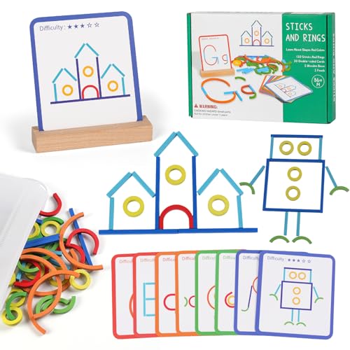 ISMETACU Montessori Wooden STEM Puzzle Toy – Ages 3-6 Fine Motor Skills & Shape Matching