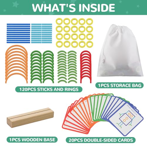 ISMETACU Montessori Wooden STEM Puzzle Toy – Ages 3-6 Fine Motor Skills & Shape Matching
