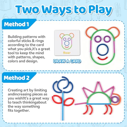 ISMETACU STEM Montessori Puzzle Toy – Shape Matching & Ring Stacking for Ages 3-6