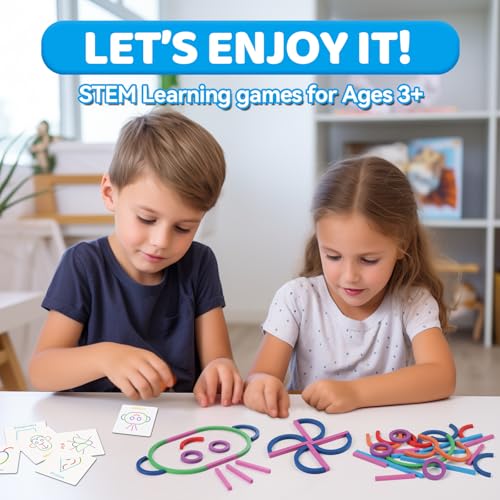 ISMETACU STEM Montessori Puzzle Toy – Shape Matching & Ring Stacking for Ages 3-6