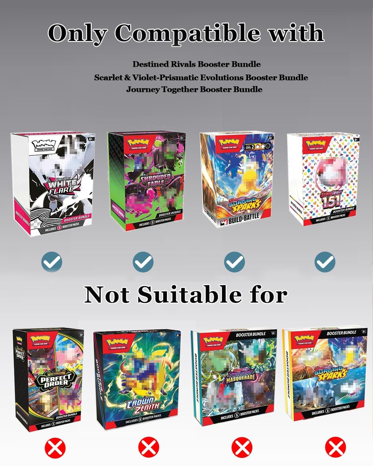 ISPEUIAL 12-Pack Booster Bundle Protector Case - 0.5mm Rigid PET Clear Display for Prismatic Evolutions/Journey Together/Destined Rivals, Dust-Proof & Crush-Resistant