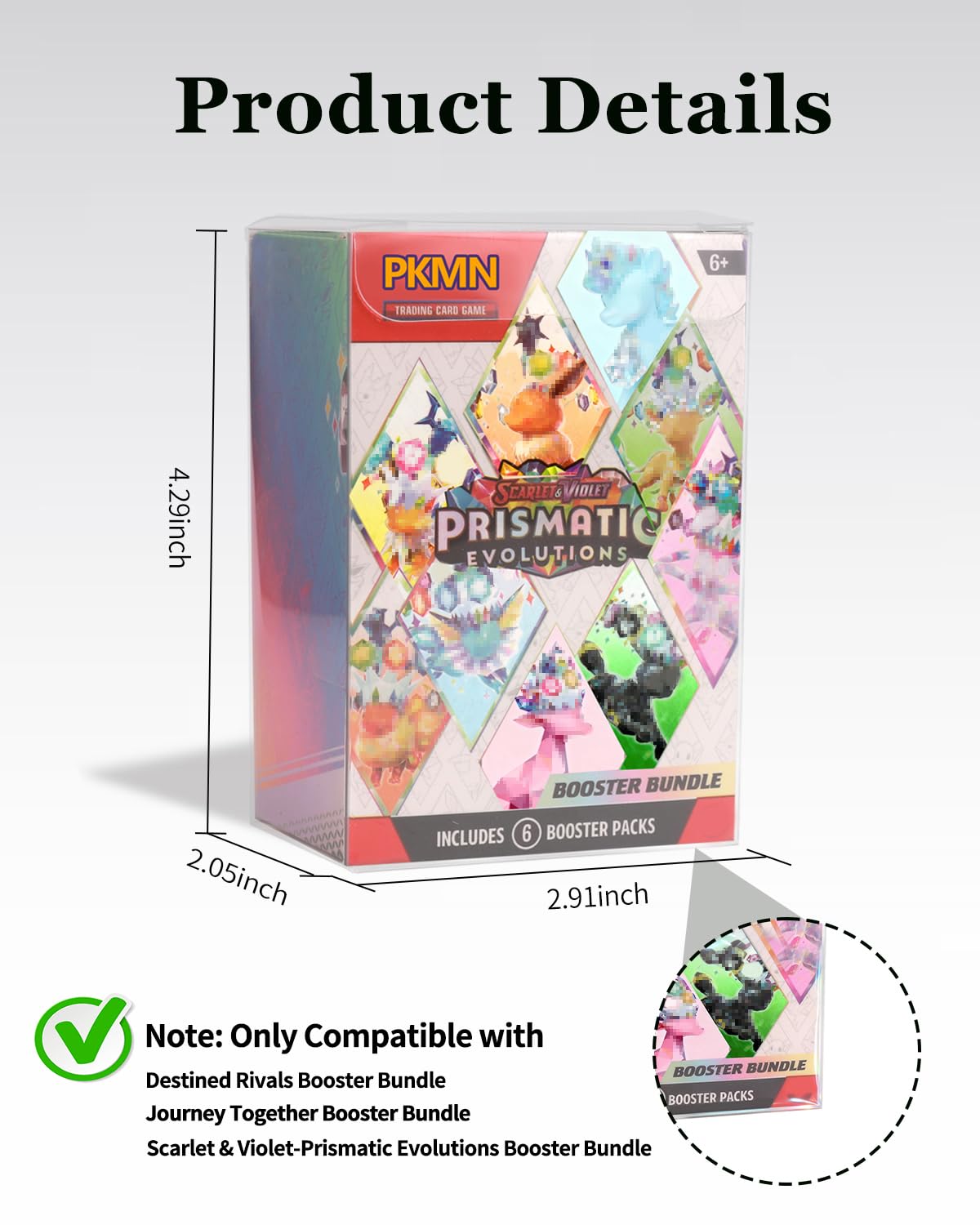 ISPEUIAL 12-Pack Booster Bundle Protector Case - 0.5mm Rigid PET Clear Display for Prismatic Evolutions/Journey Together/Destined Rivals, Dust-Proof & Crush-Resistant