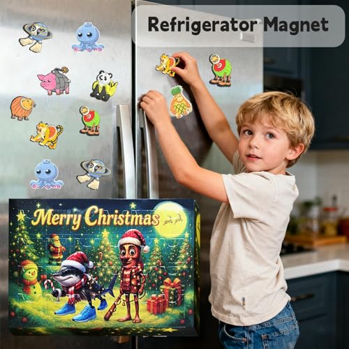 Italian Brainrot Advent Calendar 24 Days Countdown with Meme-Style Figurines – Pencil Toppers, Keychains & Magnets for Kids Ages 3+