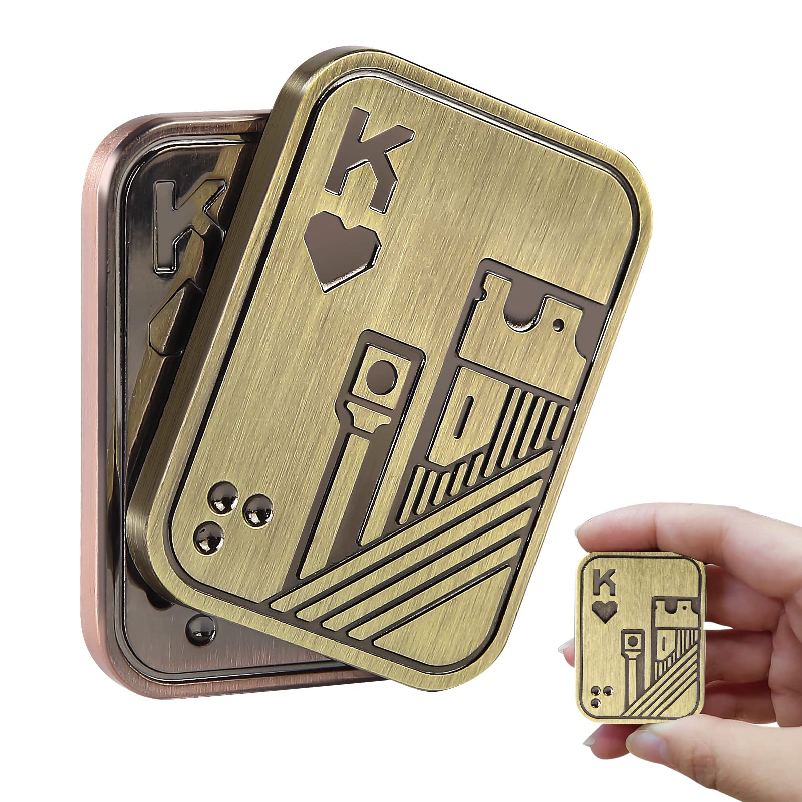ITOKEY Metal Fidget Slider Poker Push Card - EDC Magnetic Toy for Adults and Teens