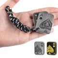 ITOKEY Metal Fidget Slider with Paracord Rope - Poker Card Magnet Toy for Anxiety Relief