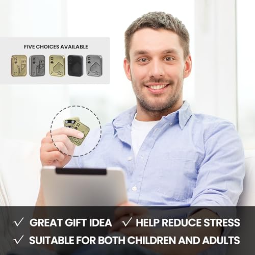 ITOKEY Metal Magnetic Fidget Slider – EDC Poker Card Desk Toy for Stress Relief, Click Sound, Gifts for Adults with ADHD