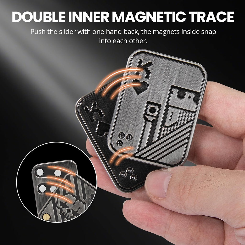 ITOKEY Poker Fidget Slider – Metal Magnetic Stress Relief Toy for Adults, Office Desk Gadget