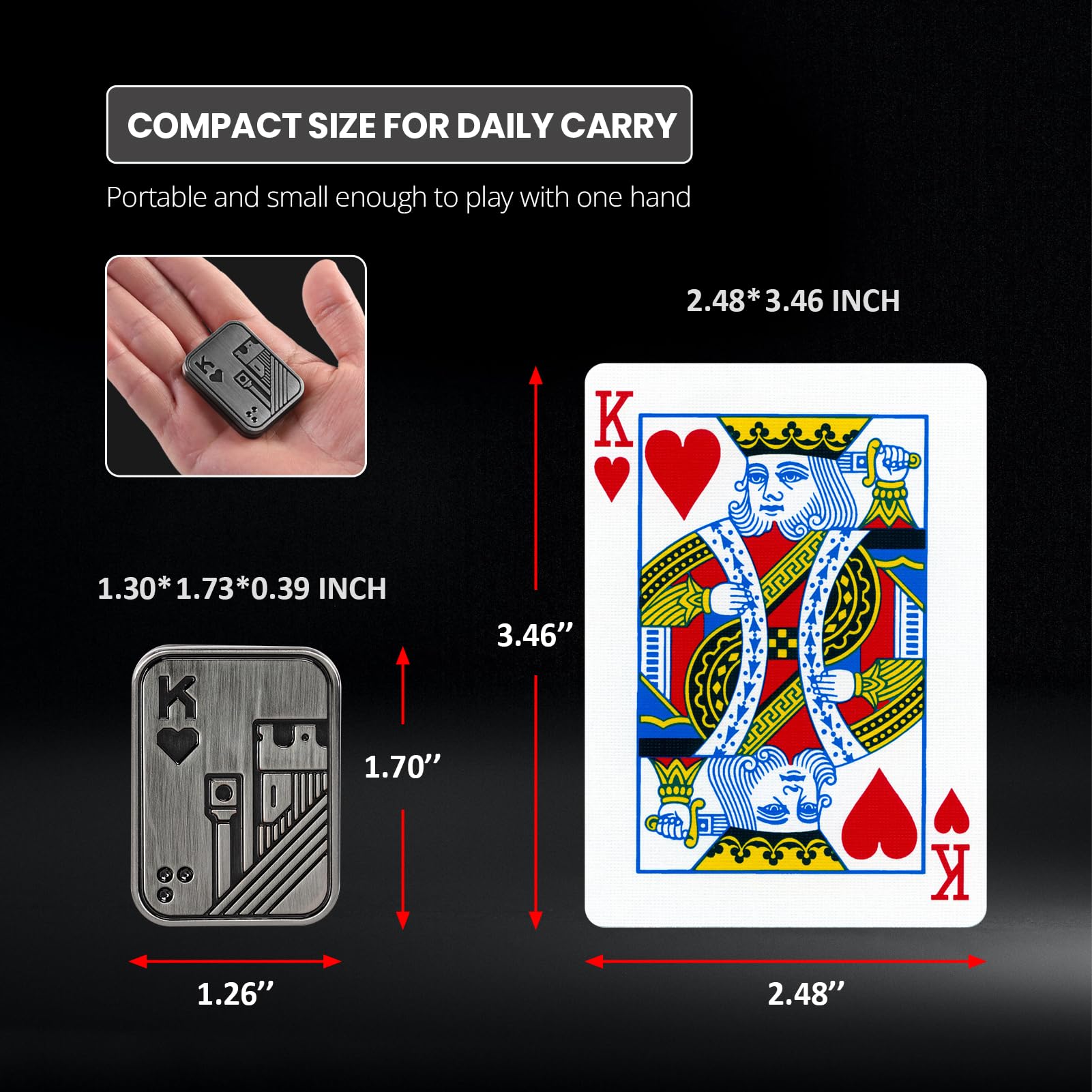 ITOKEY Poker Fidget Slider – Metal Magnetic Stress Relief Toy for Adults, Office Desk Gadget