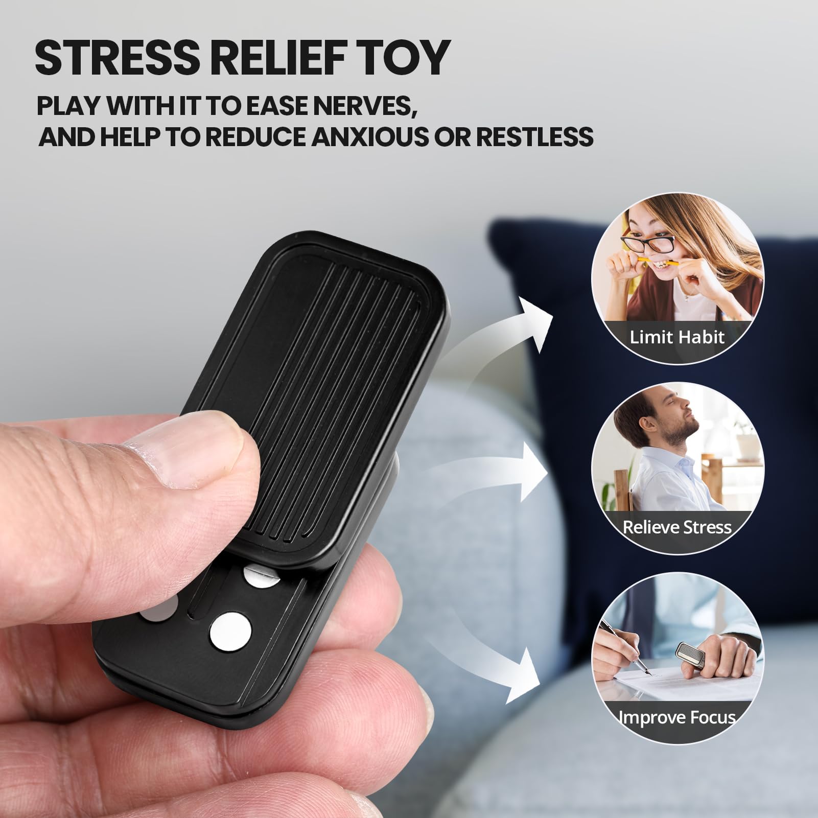 ITOKEY Stainless Steel Magnetic Fidget Slider - Stress Relief EDC Toy for Adults - Portable Desk Fidget for Anxiety and ADHD