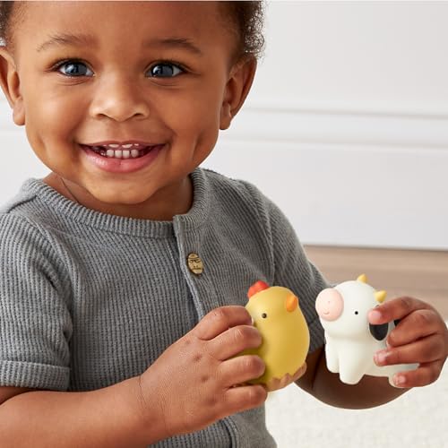 Itzy Ritzy Put & Take Activity Toy – Sensory Farm Set with 4 Squeezable Pieces for Infants & Toddlers