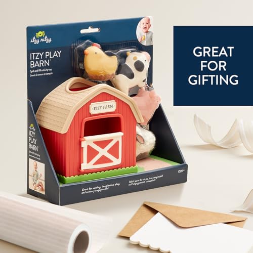 Itzy Ritzy Put & Take Activity Toy – Sensory Farm Set with 4 Squeezable Pieces for Infants & Toddlers