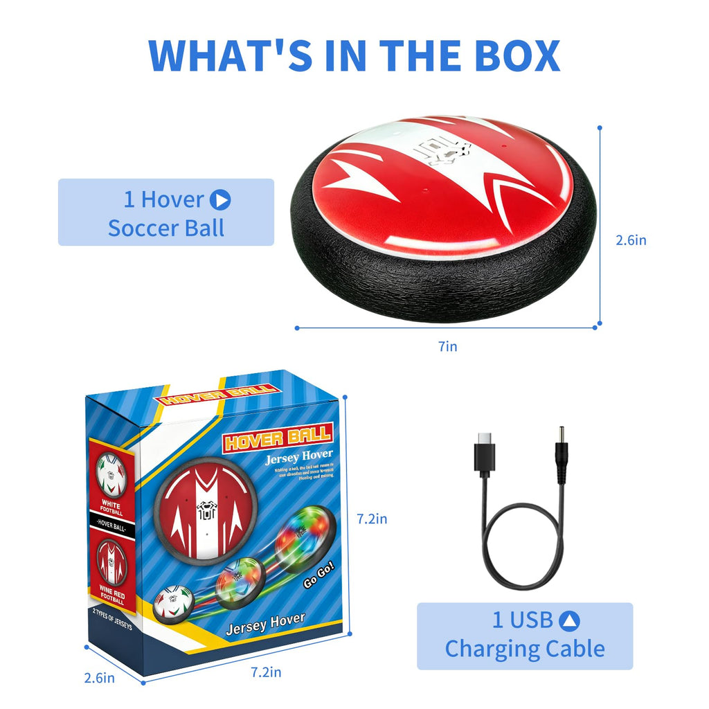 iuuoi Light-Up Hover Soccer Ball – Indoor Floating Football with LED Lights and Foam Bumper for Kids Ages 3-12, Fun Birthday Gift